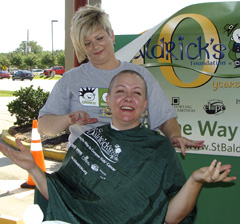 Rev. Joanna at St. Baldrick's